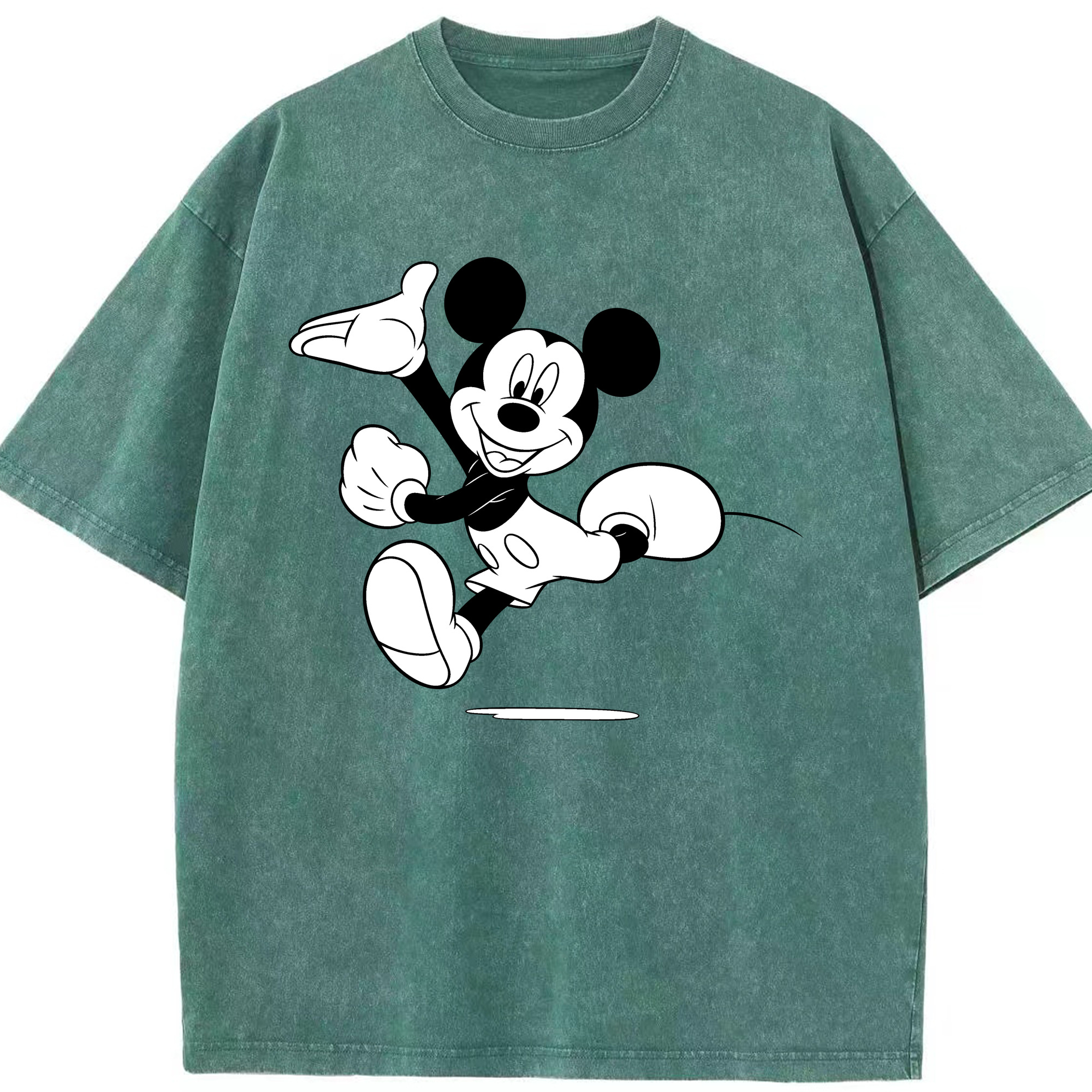 （画像用） ミッキーマウス Mickey Mouse 綿100% ヴィンテージ風 半袖Tシャツ（フロントプリント）